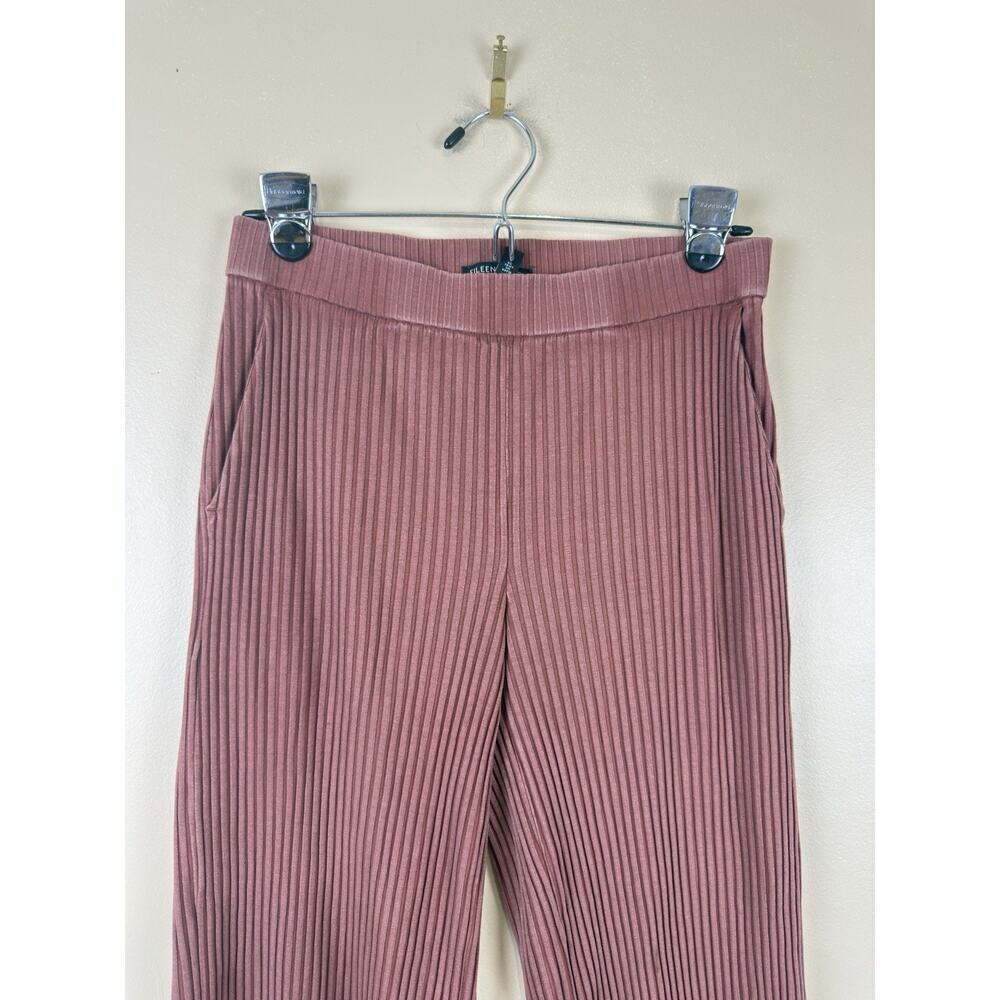 Eileen Fisher Ribbed Tencel Cropped Straight Leg Pants Terracotta XS Women’s - Picture 2 of 14